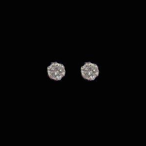 BRINCO EM PRATA 950 COM ZIRCONIA REDONDA DE 3 MM