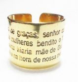 Anel Pai Nosso ou Ave Maria, banhado a ouro garantia 1 ano.
